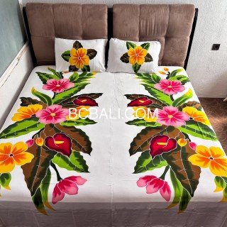Hot Sale Rayon Bedsheet Hand Painted Originally by Balinese Artisans